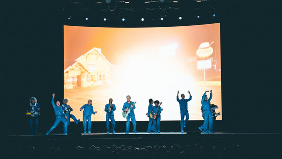 David Byrne on stage